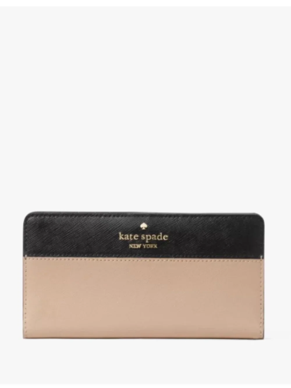 Kate Spade Madison Large Slim Bifold Wallet - Toasted Hazelnut / Black